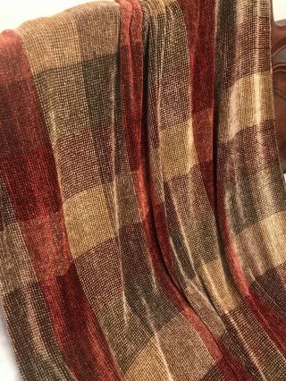 Fab Rare Churchill Weavers Berea Handwoven Chenille Plaid Throw Blanket