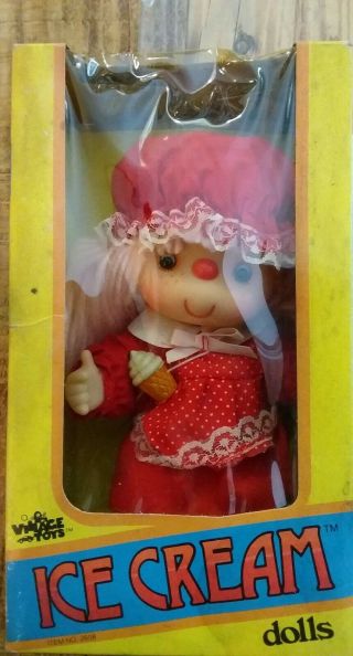 Vintage 1980’s Ice Cream girl doll set pair.  J.  Shin Village Toys 8 