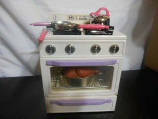 Tyco Kitchen Littles Deluxe Stove 1995 Vintage Play Barbie Size W/accessories