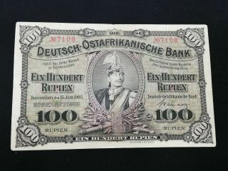 100 Rupien Banknote From German East Africa 1905 Very Rare At This