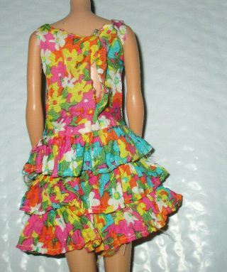 VINTAGE 1967 Barbie 1805 BOUNCY FLOUNCY ORANGE RUFFLED FLOWER DRESS 2