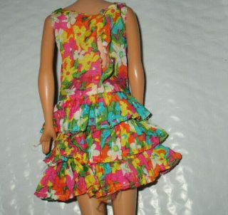 VINTAGE 1967 Barbie 1805 BOUNCY FLOUNCY ORANGE RUFFLED FLOWER DRESS 3