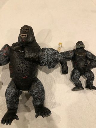Rare King Kong W/lady Figure “lot Of 3” 2005 Playmates Toys Universal Studios
