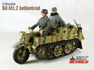 1:6 Scale WWII German Toy Model Sd.  Kfz.  2 Kettenkrad Metal Vehicle in Camo 1501C 2