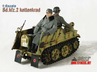 1:6 Scale WWII German Toy Model Sd.  Kfz.  2 Kettenkrad Metal Vehicle in Camo 1501C 3