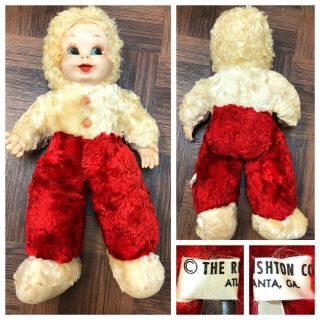 Vintage 1960s? Htf Rushton Co Atlanta Ga Baby Doll Snow Suit Red Rubber Face 50s