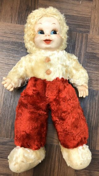 Vintage 1960s? HTF RUSHTON CO ATLANTA GA Baby Doll Snow Suit Red Rubber Face 50s 3