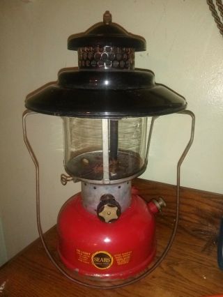 Rare Vintage Sears/coleman Red Lantern 476.  74070,  Generator,  No.  7114 Mark 64