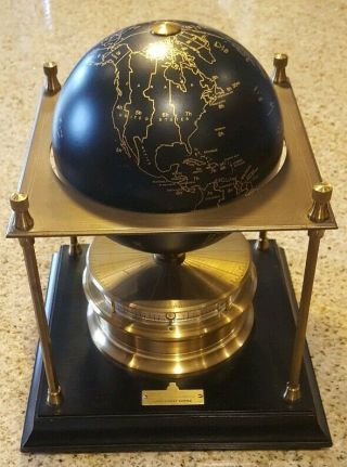 Rare Vintage Royal Geographical Society World Globe Mystery Clock Franklin