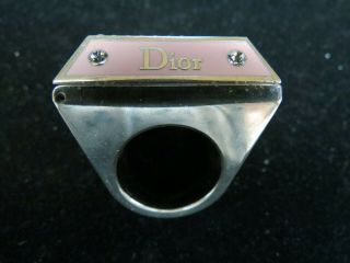 CHRISTIAN DIOR COUTURE PINK PRINCESS MAKEUP RING COMPACT WITH JEWELS RARE FIND 3