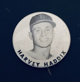 Rare 1950’s Harvey Haddix St.  Louis Cardinals Pm10 Baseball Stadium Pin 1 3/4”