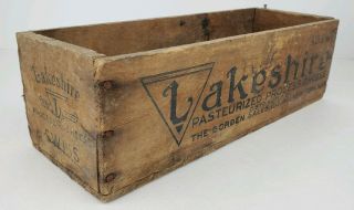 Vintage Lakeshire Swiss Cheese Borden Sales Co.  Primitive Wooden Box Crate
