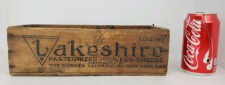 Vintage Lakeshire Swiss Cheese Borden Sales Co.  Primitive Wooden Box Crate 2