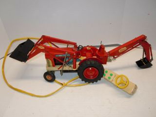 Vintage Rare Japan Tin Battery Op Ford Tractor With Mult - Actions.  A, .  Runs.