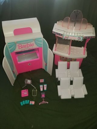 Barbie Movie Theater With Magical Screen Plus Snack Bar Playset Mattel 1995