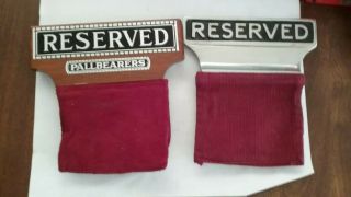 2 - Antique " Reserve " Markers For Church Pews At A Funeral