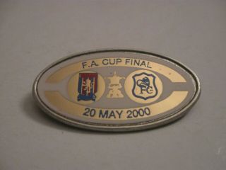 Rare Old 2000 Aston Villa Football Club Fa Cup Final Metal Brooch Pin Badge