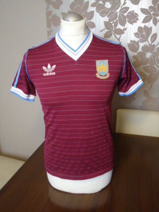 West Ham United 1985 Adidas Home Shirt Small Medium Adult Rare Vintage