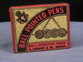Antique Dip Pen Nib Box Plume Pluma Feder D Leonardt No 506 Ef Grey Ball Pointed