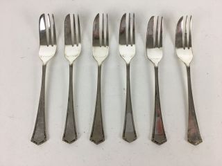 Vintage Epns Silver Plate Set Of 6 Fish Forks Cutlery