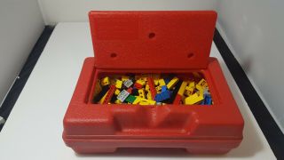 Lego Vintage Red Storage Carrying Case With Loose Lego 