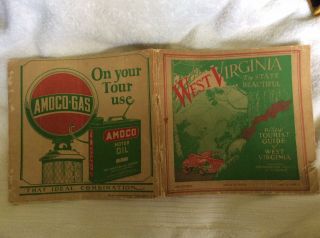 Rare Amoco Gas Hotel Advertising 1928 West Virginia Official Tourist Guide V.  4