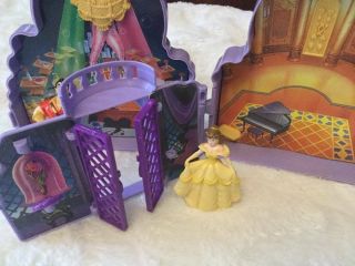 Vintage Polly Pocket Type Disney Beauty and the Beast Toy Castle,  3 Figures 3