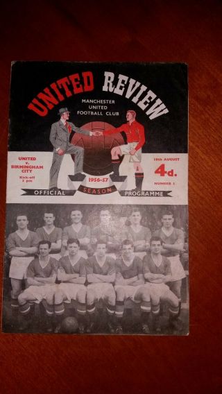 Man Utd V Birmingham City 18th August 1956 With Token And Token Sheet Rare