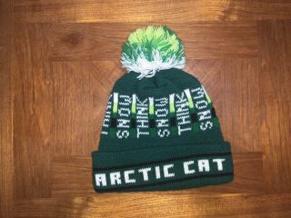 Vintage Arctic Cat Knit Winter Beanie Hat Pom Team Artic 70 