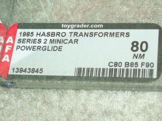 TRANSFORMERS G1 1985 AFA 80/85/90 POWERGLIDE Autobot SERIES 2 HASBRO MOC 3