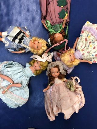 5.  5” Vintage Nancy Ann Storybook Dolls Assorted Set Of 5 Dolls All Bisque 576