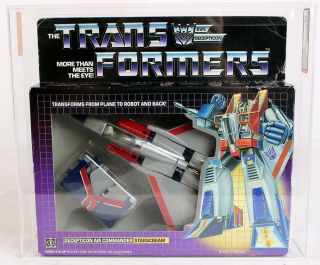 Vintage G1 Transformers 1984 Starscream Series 1 Jet No Rubsign Afa 70 Nr