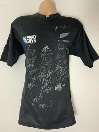 Rare Zealand 2015 Rugby World Cup Squad Signed Shirt,  Proof Carter