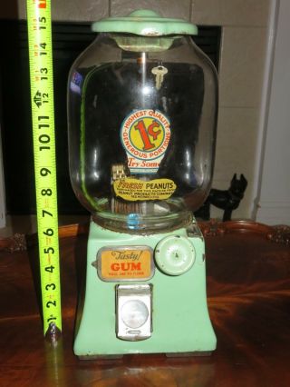 Rare Vintage 1931 Northwestern 1 Cent Gumball Candy Peanut Vending Machine Work