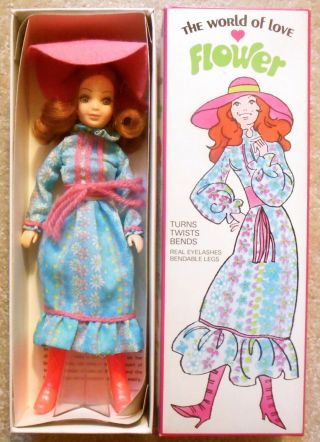 Vintage 1970s Hasbro World Of Love Mod Fashion Doll Flower /