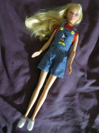 Rare Loose Mattel 90s Barbie Teen Skipper Doll Blonde W/ Mickey Mouse Fashion Nr