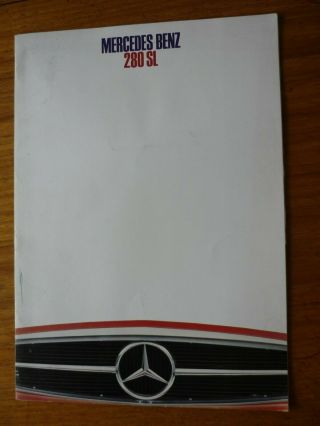 Rare 1968 Mercedes - Benz 280 Sl (pagoda) Uk Market Brochure