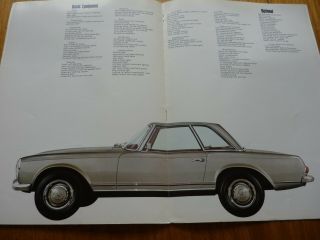 RARE 1968 MERCEDES - BENZ 280 SL (PAGODA) UK MARKET BROCHURE 3