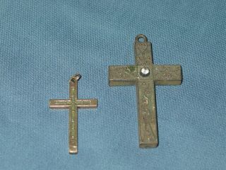 Binder Bros 1/20 12k Gold Filled Cross Pendant - Antique Victorian Crucifix 2pc