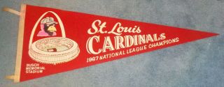 St.  Louis Cardinals 1967 National League Champions Full Size Pennant Rare