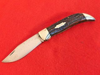 Rare Case Xx 1920 - 40 Era 6172 Bulldog Green Bone Clasp 5.  5 " Knife