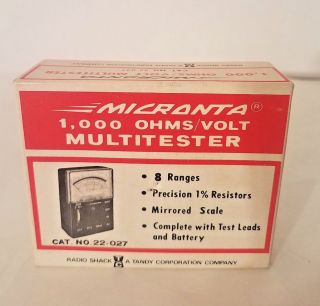 Vintage Micronta 1,  000 Ohms Volt Multitester Multimeter 22 - 027B 2