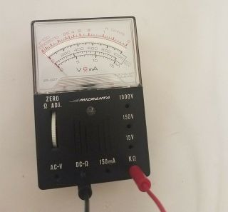 Vintage Micronta 1,  000 Ohms Volt Multitester Multimeter 22 - 027B 3