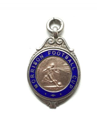 Salisbury & District Football League Silver & Enamel Morrison Cup Medal Fob 9gms