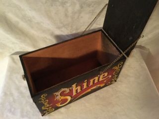 Vintage Antique Shoe Shine Box Metal Foot Rest 5 Cent Display 2