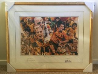Wolves Legends Framed Print Signed Steve Bull & Billy Wright Wolverhampton Rare