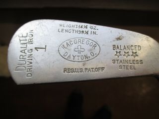 1 Iron Hickory Shaft Antique Vintage Macgregor Duralite Golf Club