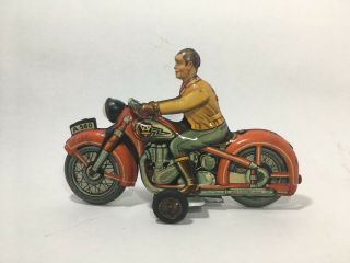 RARE 1950 ' s ARNOLD WESTERN GERMANY TIN LITHO FRICTION MOTORCYCLE A560 VGC 2