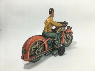 RARE 1950 ' s ARNOLD WESTERN GERMANY TIN LITHO FRICTION MOTORCYCLE A560 VGC 3