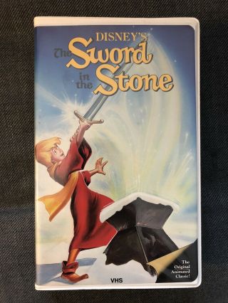 Walt Disney Vhs " Sword In The Stone " Rare First Release Clamshell Black Diamond